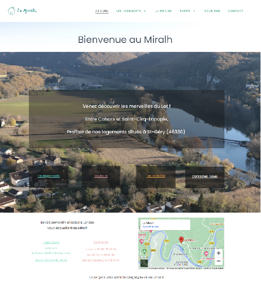 Site internet du gite Le Mirahl by CelineConcept