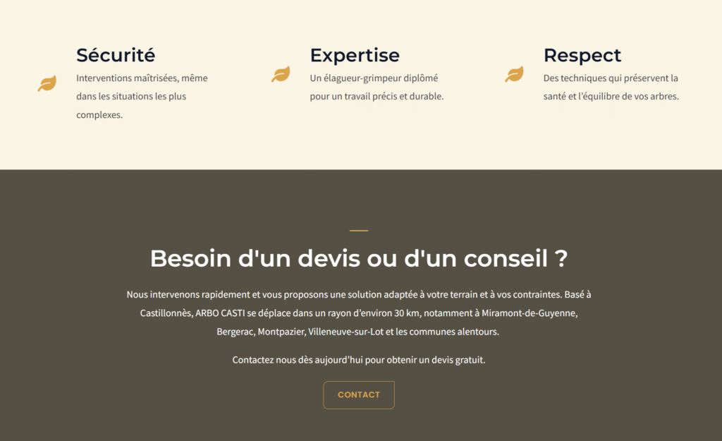 Création site élagage Castillonnes arbocasti