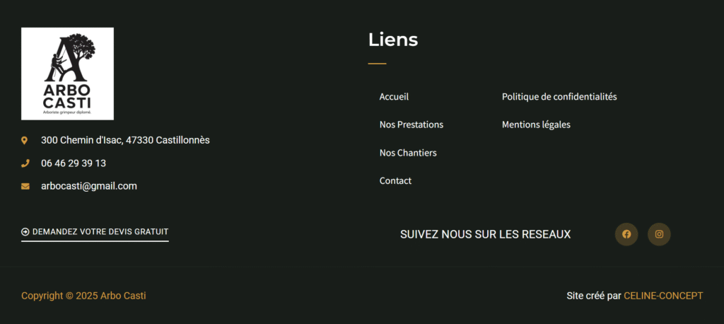 Création site élagage Castillonnes arbocasti